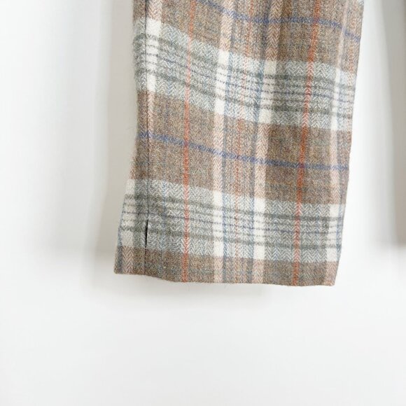 Vintage Gianni Valentino Plaid Wool Trouser Pants High Rise Waist Straight Crop - Picture 5 of 8